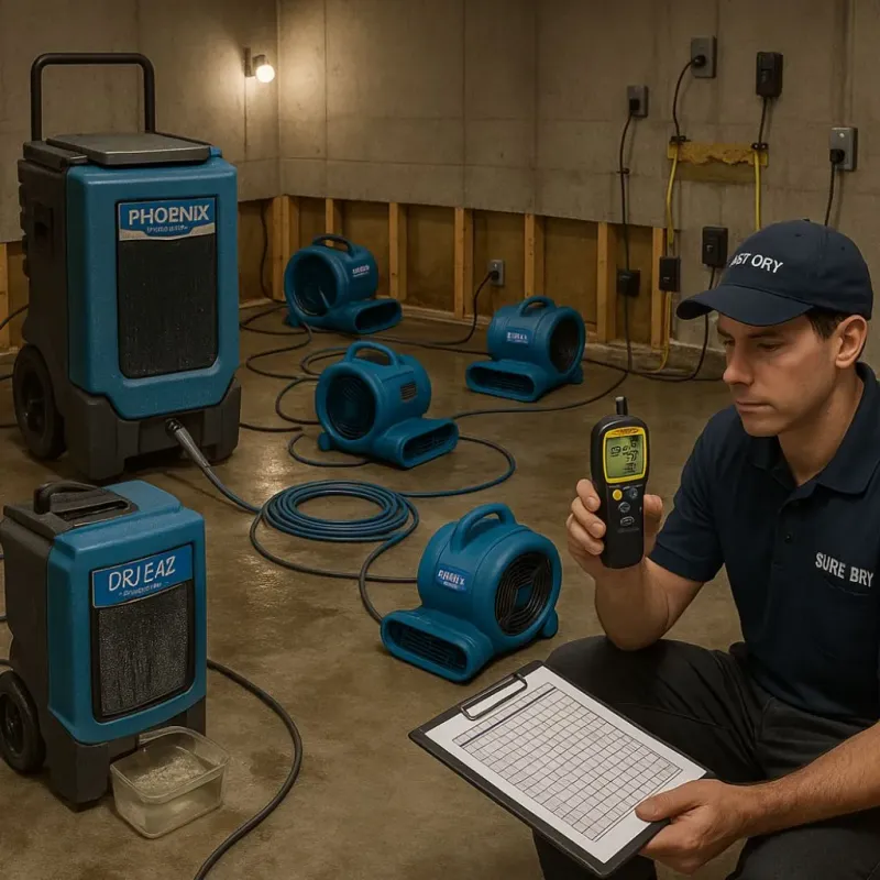Structural Drying and Dehumidification process in Vadnais Heights, MN